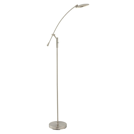 Rico LED Floor Lamp In Satin Nickel