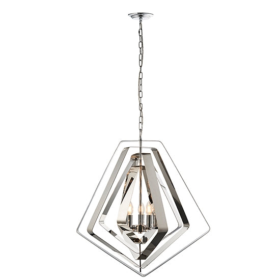 Riona 3 Lights Ceiling Pendant Light In Highly Polished Chrome