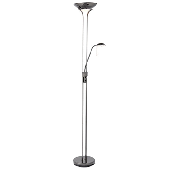 Rome Mother And Child Task Floor Lamp In Black Chrome