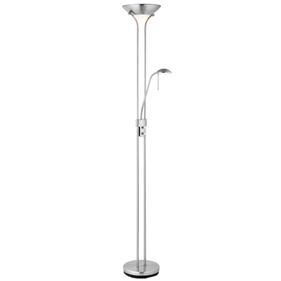 Rome Mother And Child Task Floor Lamp In Satin Chrome