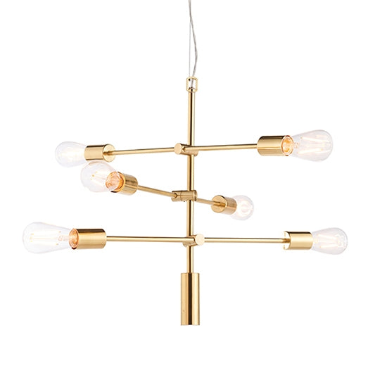 Rubens 6 Lights Ceiling Pendant Light In Brushed Brass