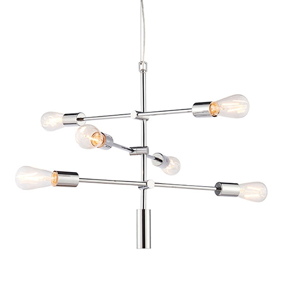 Rubens 6 Lights Ceiling Pendant Light In Polished Chrome