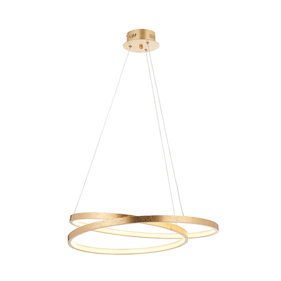 Scribble Ring Ceiling Pendant Light In Opulent Gold Leaf