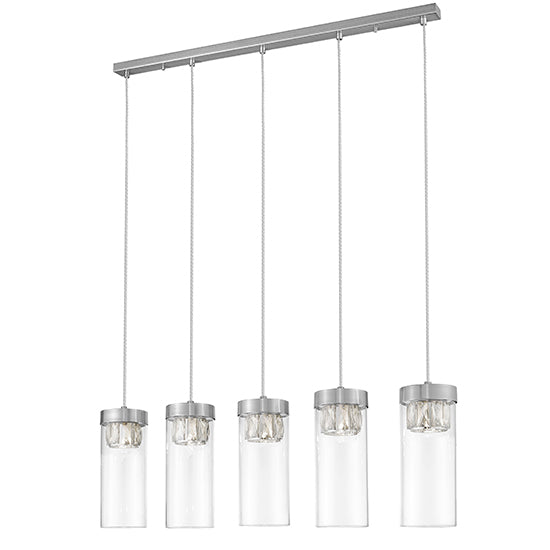 Socorro 5 Bulbs Decorative Ceiling Pendant Light In Satin Nickel