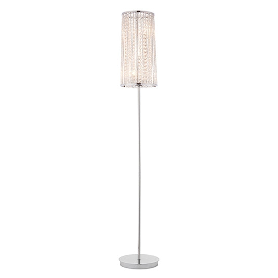 Sophia Clear Crystal 3 Lights Floor Lamp In Chrome