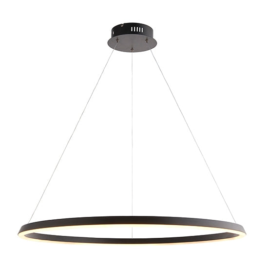 Staten LED Ceiling Pendant Light In Matt Black With White Diffuser