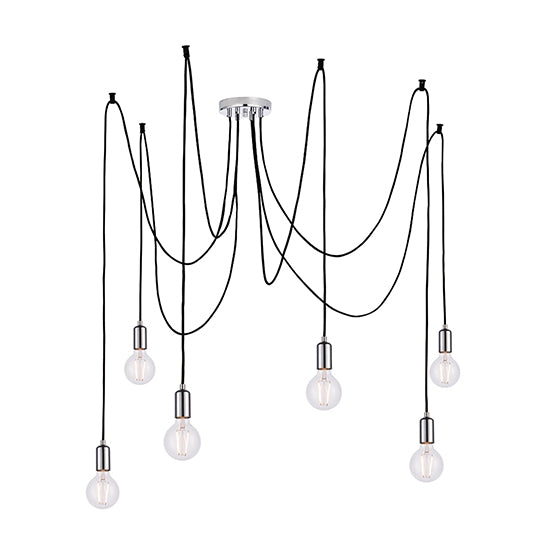 Studio 6 Lights Ceiling Pendant Light In Chrome