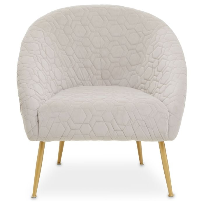 Tania Velvet Upholstered Occasional Bedroom Chair In Natural