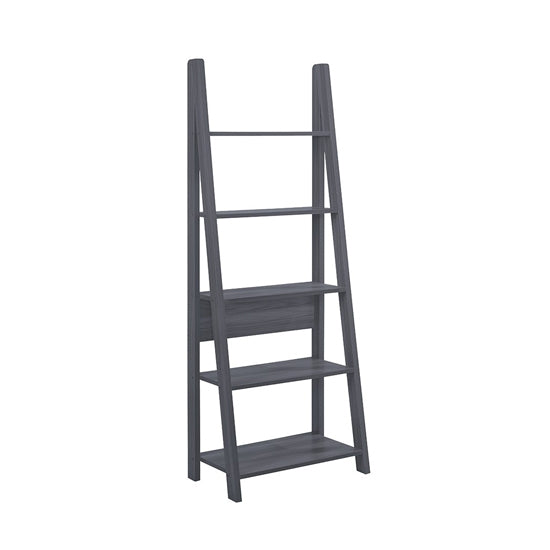 Tiva Wooden Ladder Bookcase In Black