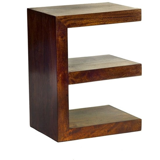 Toko Wooden E Shaped Display Shelving Unit In Dark Walnut