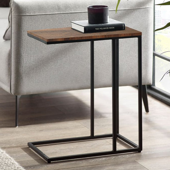 Tribeca Wooden Side Table In Walnut