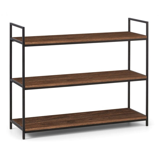 Tribeca Wooden Low Bookcase In Walnut