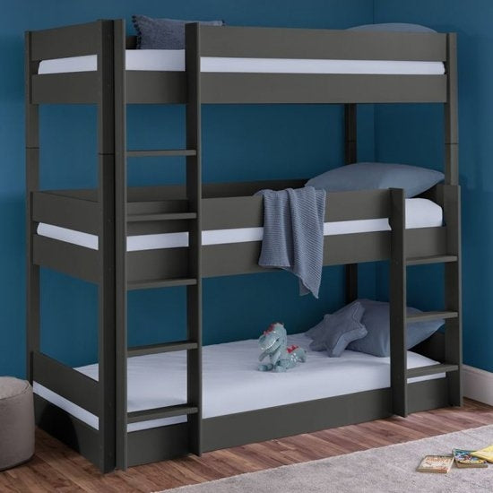 Trio Wooden Bunk Bed In Anthracite