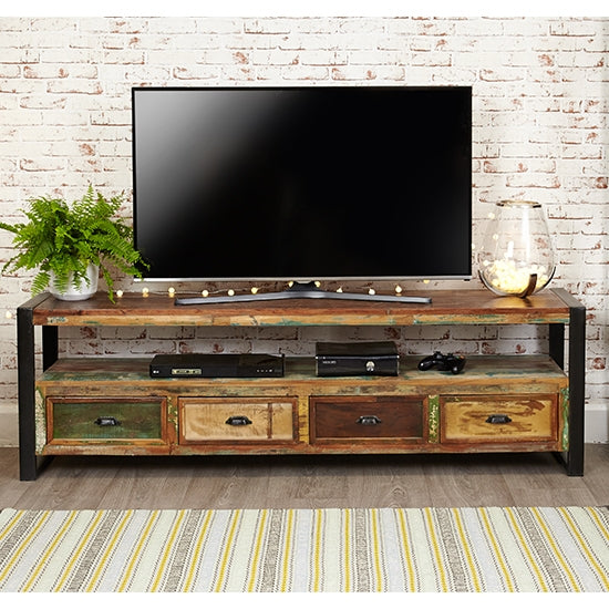 Urban Chic Wooden TV Stand With 4 Drawers