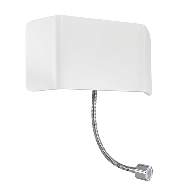 Verona 1 Light Wall Light And Flexi In Matt White And Chrome