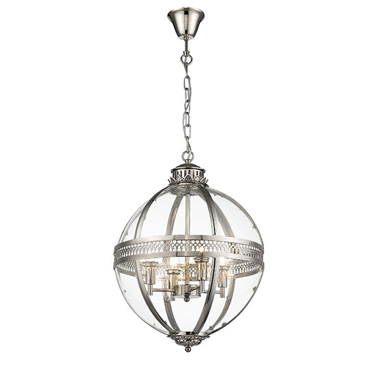 Victoria 4 Bulbs Round Ceiling Pendant Light In Nickel