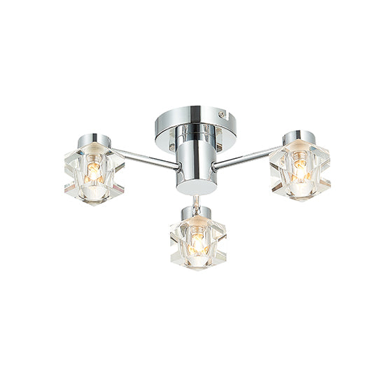 Wakefield 3 Bulbs Decorative Flush Ceiling Light In Chrome