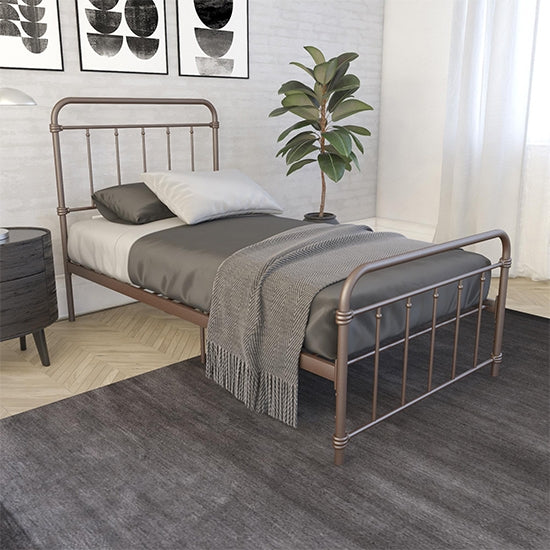 Wallace Metal Single Bed In Bronze