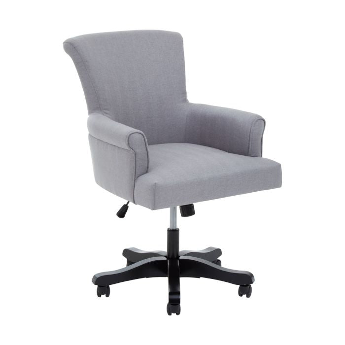 Watford Fabric Upholstered Home And Office Chair In Grey With Swivel Base