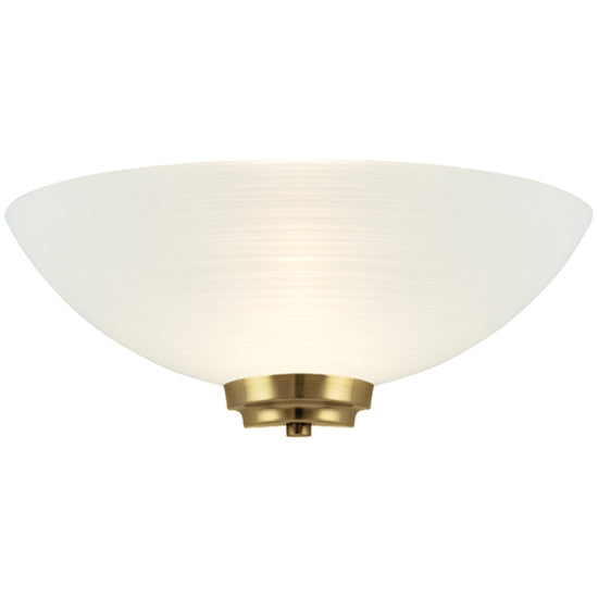 Welles White Glass Wall Light In Antique Brass