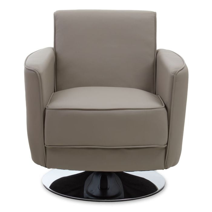 Wester Leather Effect Home And Office Chair In Grey With Chrome Base