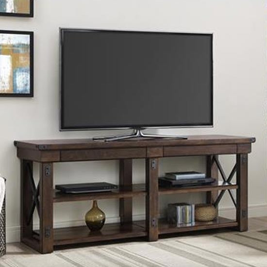 Wildwood Large Wood Veneer 2 Shelves TV Stand In Espresso