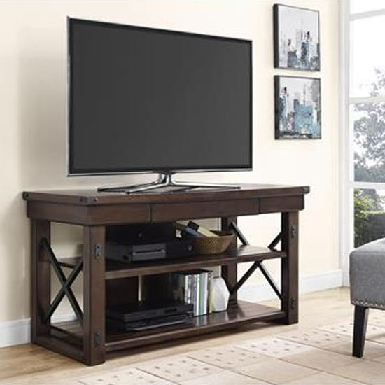 Wildwood Wood Veneer 2 Shelves TV Stand In Espresso