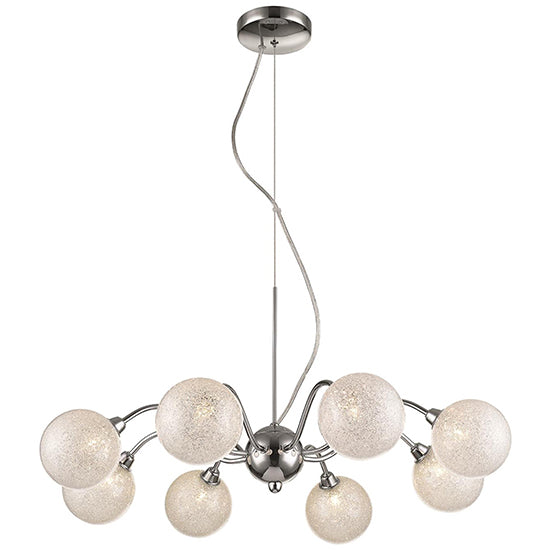 Wimbledon 8 Bulbs Decorative Ceiling Pendant Light In Chrome And Clear