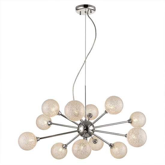 Wimbledon 12 Bulbs Decorative Ceiling Pendant Light In Chrome And Clear